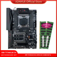 JGINYUE X99 Motherboard Set Kit Combo With DDR4 ECC 32G(2*16) 2133Mhz RAM SATA X99 TITANIUM D4