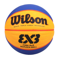 WILSON FIBA 3X3國際賽指定用球橡膠籃球-訓練 室外 戶外 6號球 WTB1033XB 黃藍黑