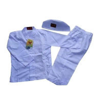 A&J Setelan Baju Koko Anak Putihan Bordil By A&J Koko Putihan Full Kancing Celana Katun Lembut Nyama