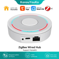 ZigBee Wired Wireless Gateway Hub Work With HomeKit Tuya Smart Home Bridge Remote Controller for Alexa Google Smart Life APP