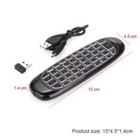 C120 Air Mouse 2.4G RF Smart Remote Control 7 Color Backlight English Wireless Keyboard for Android Smart TV Box