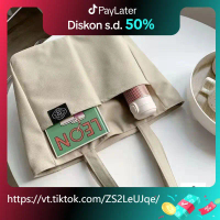 Tote bag resleting Totebag Kanvas Polos Korea Style Kapasitas Besar Tas Kuliah Tote Wanita Serbaguna