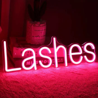 Lashes Neon Sign Led light Powered Neon Light For Bedroom Beauty Salon Girls Birthday Christmas festival Gift Decor Neon Light