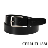 【Cerruti 1881】限量3折 義大利頂級小牛皮皮帶 全新專櫃展示品(黑色 CECU06069M)