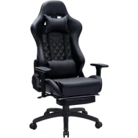 Heavy Duty Gaming Chair for Adults and 350LBS Reinforced Base, Big and Tall Ergonomic Office Computer Chair with Massage