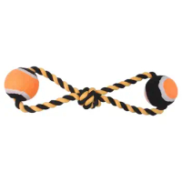 Dog Rope Toy Tug Of War Toy Puppy Chew Toy Cotton Rope Toy With 2 Balls Rope Dog Toy Dog Teething Toy Chewing Toy For Small
