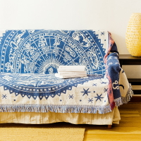 復古棉線編織針織加厚雙面十二星座掛毯 地毯沙發巾多功能蓋毯子