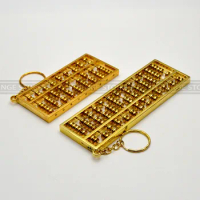 9 or13 Axle Chinese Abacus Golden Abacus Bead Arithmetics Metal Keychain Aotomotive Keyring Ring Key Fob