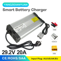 29.2V 20A 8S Smart Automatic LifePO4 Charger with Output Plug For(24V) Lithium Battery Electric Motorcycle With Fans with CE