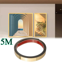 Wall molding stiker dinding stainless steel List plat strip mirror gold cermin Perbatasan Besi Tahan