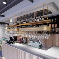 內地直送 - 金屬酒架吊櫃懸掛式置物架鐵藝吧台吊架簡約酒櫃懸空展示架紅酒架