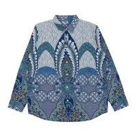 M231 Kemeja Pria Batik Panjang Biru 1722B  Biru      XXL