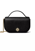 Tory Burch TORY BURCH 半月形皮革斜背包黑色 157173