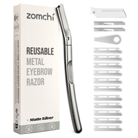 ZOMCHI Dermaplaning Tool Dermaplaning Razor for Women & Men Reusable Eyebrow Razor with 11 Refill Bl