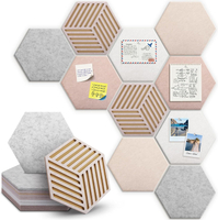 Hexagon Large Cork Bulletin Board Tiles Peel and Stick Felt Wall Panels for Vision Message Center Pi