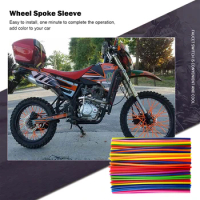 72pcs Bike Wheel Rim Spoke Skin Cover Replacement Universal Lightweight Plastic Bike Wheel Wraps Pipe Spoke Protector