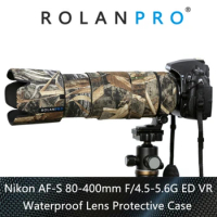 ROLANPRO Camera Lens Coat For Nikon AF-S 80-400mm f/4.5-5.6 G ED VR Camouflage Protective Case Rain Cover Gun Sleeve