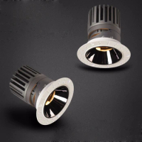 20pcs Dimmable COB Borderless Downlight 5w 7w 12w Rimless Whie Black Indoor Spot Light For Hotel Clothing Store AC85-265V