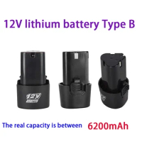 12V 6200mAh Lithium Battery18650 Li-ion Battery Power Tools accessories For Cordless Screwdriver Electric Drill Battery