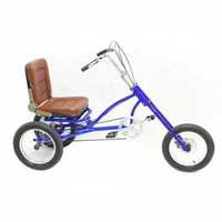 Adult Tricycle 16 Inch Adjustable Seat Human Powered Pedal Recreational Bicycle