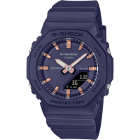 【CASIO 卡西歐】G-SHOCK WOMEN 個性光彩 閃耀動人 八角雙顯腕錶-海軍藍40.2mm(GMA-P2100M-2A)