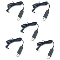 5pcs USB Charger Cable with Led Indicator Light for Baofeng UV-5R UV-82 BF-F8HP GT-3 GT-3WP UV-9R Plus A58 UV-XR Walkie Talkie