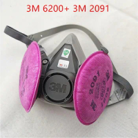 3M 6200 Gas Mask Facepiece Respirator With 3M 2091 Filter Suit