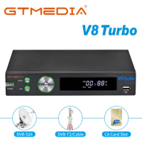 2024 GTMEDIA V8 Turbo Satellite Receiver DVB-S2/T2/C built in WiFi Support CA Card Slot 1080P Full HD H.265 Spain Italy tv box
