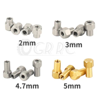 4PCS 2/3/4.7/5mm M2 Long Extended Wheel Nuts For 1/24 RC Crawler Axial SCX24 AX24 Upgrade Parts Stainless Steel Or Brass