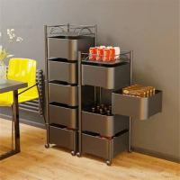 Rotatable Kitchen Cart Furniture Storage Shelf Living Room Side Table multi-layer Storage Rack Trolley Rolling Storage Cart Z