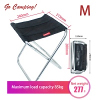 Outdoor Light Foldable Camping Chair 7075 Aluminum Alloy Durable Fishing Barbecue Portable Ultralight Stool Seat Nature Hike