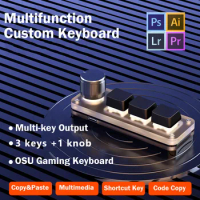 3 Key OSU Gaming Keyboard Programming Macro Custom Knob Keyboard USB RGB Mini Keypad For Photoshop Mechanical Macropad