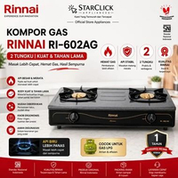 RINNAI Kompor Gas 2 Tungku RI 602 AG / RI602AG / RI-602 AG [2 Tungku] [Garansi Resmi]
