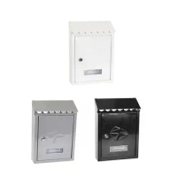 Wall Mounted Mailbox with Lock Letterbox Decorative Wall Mount Locking Mailbox for Outdoor Business Envelope Gate Outside House