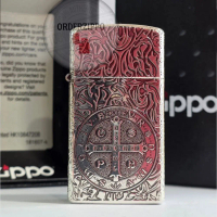 Zippo Original Slim Constantine Silver Plated 5 sisi Japan Finish
