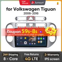 Junsun V1 AI Voice Wireless CarPlay Android Auto Radio for VW Volkswagen Tiguan 1 NF 2006 2008-2016 4G Car Multimedia GPS 2din