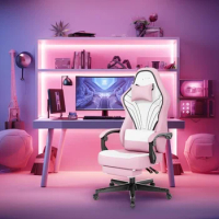 Gaming Chair,Big and Tall Gaming Chair with Footrest,Ergonomic Computer Chair,Fabric Office Chair with Lumbar Support