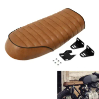 Motorcycle Synthetic Leather Cafe Racer Seat Brat &amp; Hump Saddle for Honda CB400/750 CG 125
