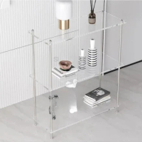 Light luxury acrylic trolley living room sofa side table movable coffee table can be customized kitchen home shelf
