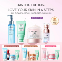 SKINTIFIC Paket 4pcs set Moisturizer +Serum + Cleanser + sunscreen Bundle: glowing set / acne set /r