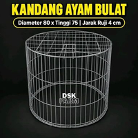 Kandang Ayam Galvanis Bulat 80x75 cm Jarak Ruji 4 cm Kurungan Ayam Bundar Galvanis