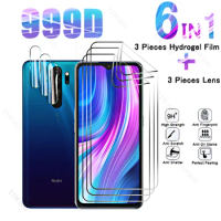 6in1 Full Cover Front Hydrogel Film for Redmi Note 8 Pro Safety Screen Protectors for Redmi Note8 2015105 6.53" Camera Lens HD