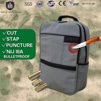 Lightweight NIJ IIIA Bulletproof Bag Level 5 Cutting Anti Theft Backpack Polyethylene Business Travel EN388,EN420,CE Approved