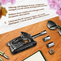 KUNCI LIPAT SET SEPEDA MOTOR MULTI L OBENG SHOCK PAS 15 IN 1 TOOL KIT
