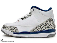 2016 再登場 老屁股 完整復刻 NIKE AIR JORDAN 3 III RETRO OG BP PS TRUE BLUE 1988 中童鞋 BABY 鞋 白藍 爆裂紋 AIR (429487-106) !