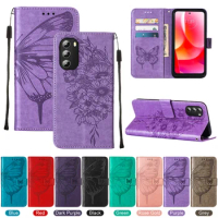 50Pcs/Lot Embossed Butterfly Phone Case For Motorola Edge 30 Plus S30 Pro E22i G62 G32 G Pure 4G 5G Flip Leather Wallet Cover