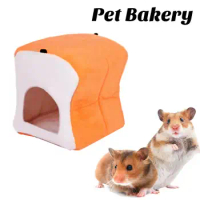 Bread-shaped Hamster Nest Cozy Hamster Hideout Realistic Cozy Bread Toast Hammock Warm Pet Bed for Small Rodent/guinea Pig/rat