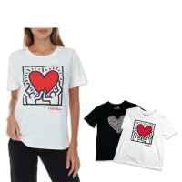 插畫 短T 女短T 上衣 限量商品 短袖 T恤 凱斯·哈林 Keith Haring 小人物(女短T9883HV4)