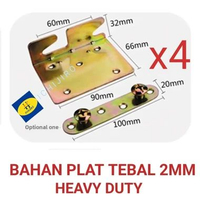 Hak Bracket Ranjang Siku Dipan Bed Fitting Tebal