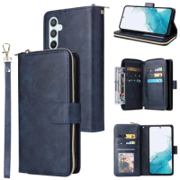 For Samsung S23 S22 S21 S20 FE 5G Zipper Wallet Leather Case For Samsung Galaxy Note 20 Ultra Case S23 S 22 21 10 S20 Plus Funda